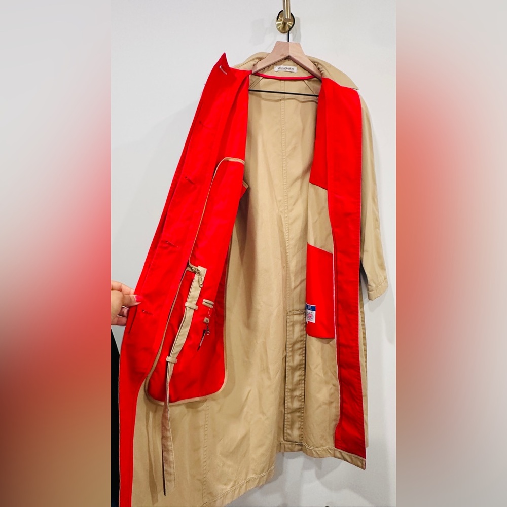 Vintage Belted Trench The Kangaroo Car Coat By Misty Harbor Mariner III - Picture 3 of 14